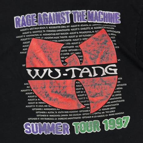 RAGE AGAINST THE MACHINE WU-TANG CLAN SUMMER TOUR '97 FRUIT OF THE LOOM XL 4669