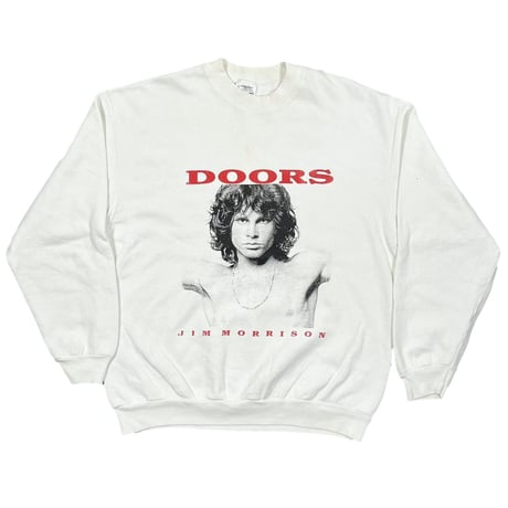 THE DOORS JIM MORRISON PHOTO CREWNECK SWEAT WHITE SCREEN STARS LARGE 8446