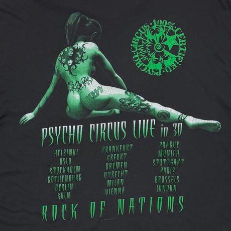 KISS PSYCHO CIRCUS LIVE IN 30 GREEN HIP BG TAG XL 3956
