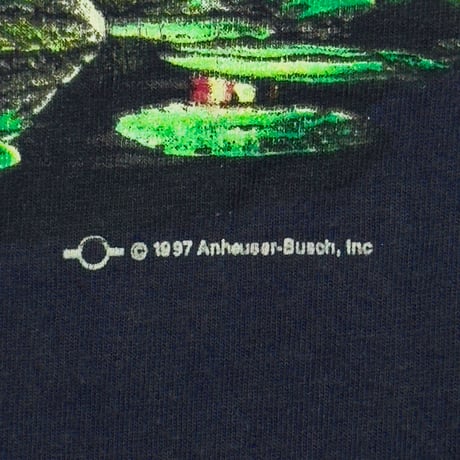 Budweiser 1997 LIZARDS We could've been HUGE POCKET DESIGN TEE NAVY SOF TEE LARGE 8127