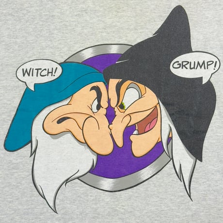 DISNEY VINTAGE Snow White and the Seven Dwarfs GRUMPY & WITCH GREY OSFA FITS XL 7356