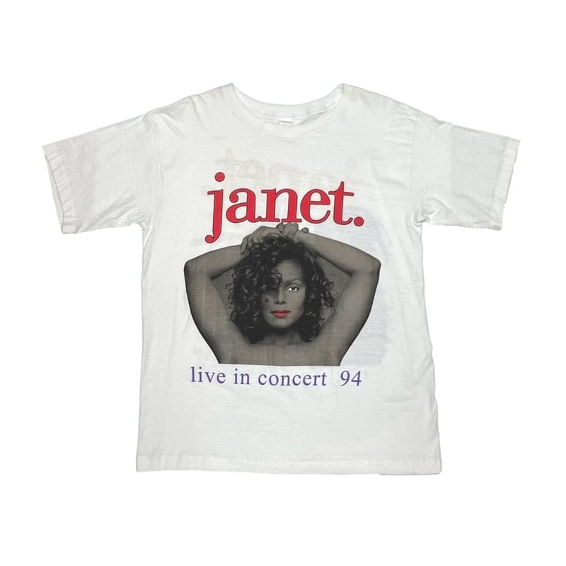 JANET JACKSON 93-94 WORLD TOUR TEE WHITE LARGE JANET JACKSON 93-94 WORLD TOUR TEE WHITE LARGE