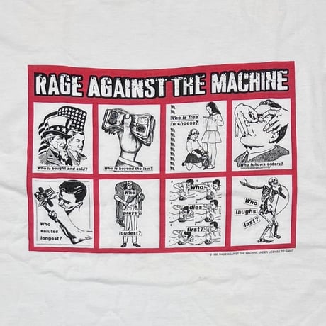 RAGE AGAINST THE MACHINE 1999 BARBARA KRUGER WHITE GIANT FITS XL 2754