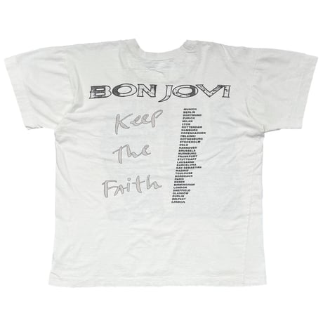 BON JOVI KEEP THE FAITH WHITE FITS LARGE 4286