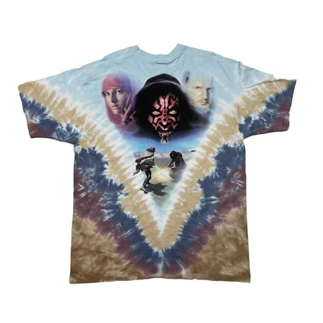 STAR WARS EPISODE 1 TIE DYE TEE LIQUID BLUE XL 7914