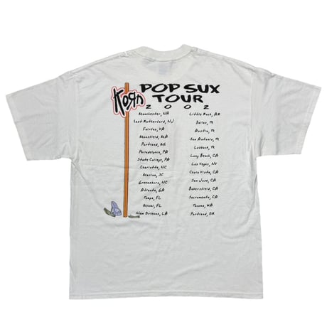 KORN POP SUX TOUR 2002 WHITE M&O XL 8059