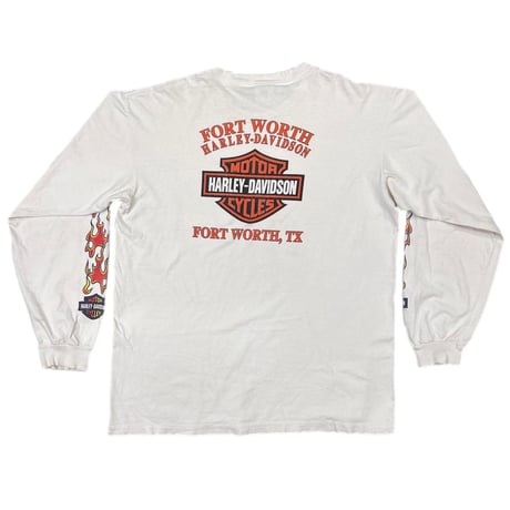 HARLEY DAVIDSON POCKET FLAME SLEEVE LS WHITE XL 4252