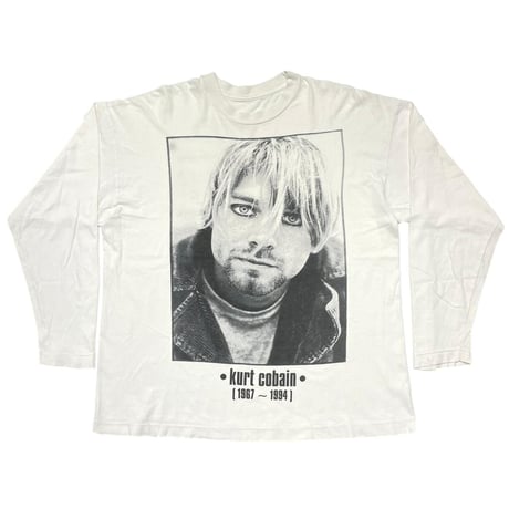 NIRVANA KURT COBAIN PORTRAIT MEMORIAL FACE LS TEE WHITE FITS XL 9938