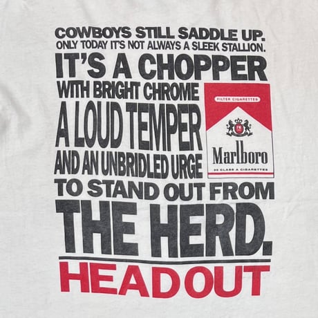 Marlboro COWBOYS STILL... HEAD OUT POCKET TEE WHITE ONE SIZE FITS XL 7750