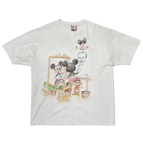 DISNEY VINTAGE MICKEY MOUSE Norman Rockwell PARODY WHITE OSFA FITS XL 9732