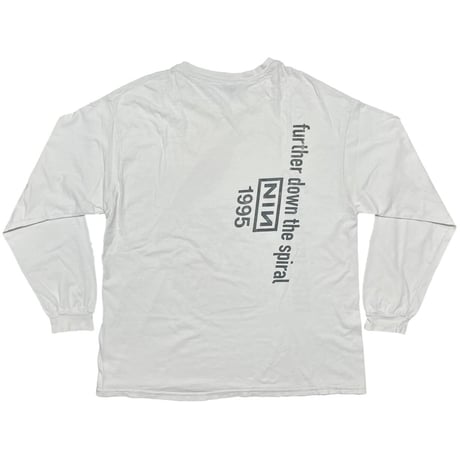 NINE INCH NAILS 1995 FURTHER DOWN THE SPIRAL LS TEE WHITE HANES XL 7996