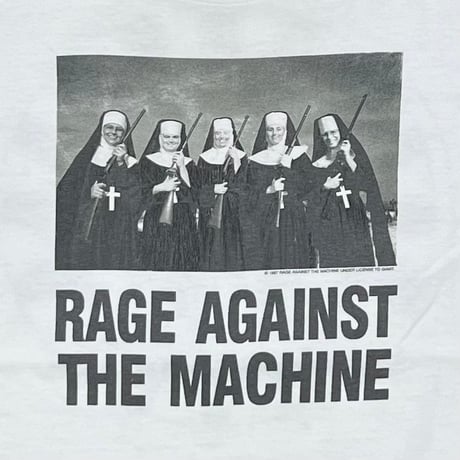 RAGE AGAINST THE MACHINE 1997 NUNS AND GUNS WHITE FITS XL 5062