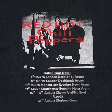RED HOT CHILI PEPPERS BRITISH TOUR 2003 BOOTLEG FITS LARGE 9305