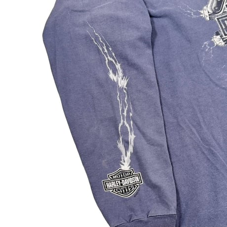 HARLEY DAVIDSON ENGINES SPARK SLEEVE LS LIGHT NAVY LARGE 0186