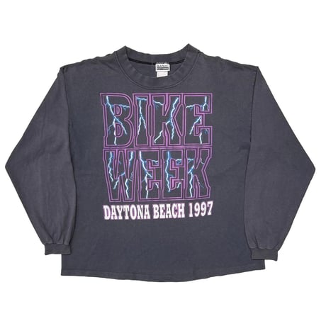 OLD & VINTAGE 1997 BIKE WEEK DAYTONA BEACH LIGHTNING TEXT LS LARGE 4413