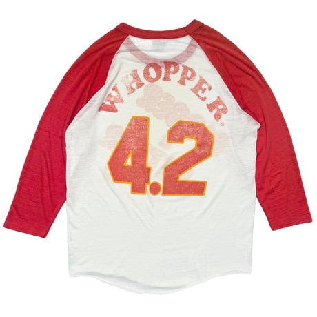 BURGER KING BIGGER & BETTER WHOPPER 4.2 RAGLAN HANES XL 7785