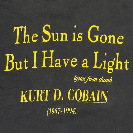 NIRVANA KURT COBAIN MEMORIAL Thw Sun is Gone LARGE 7049
