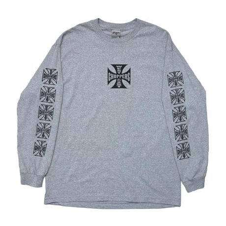 WEST COAST CHOPPERS IRON CROSS LS ASH GREY XL 8564