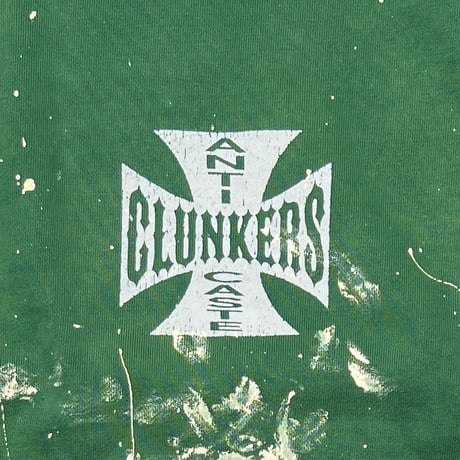 greatLAnd ORIGINAL CLUNKERS CREW NECK SWEAT SHIRT GREEN PAINTED