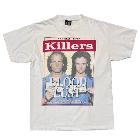 NATURAL BORN KILLERS 1994 BLOOD LUST MOVIE PROMO WHITE GIANT BY TULTEX XL 6397