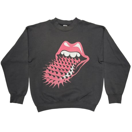 ROLLING STONES SPIKE TONGUE CREWNECK SEWAT FRUIT OF THE LOOM LARGE 4488