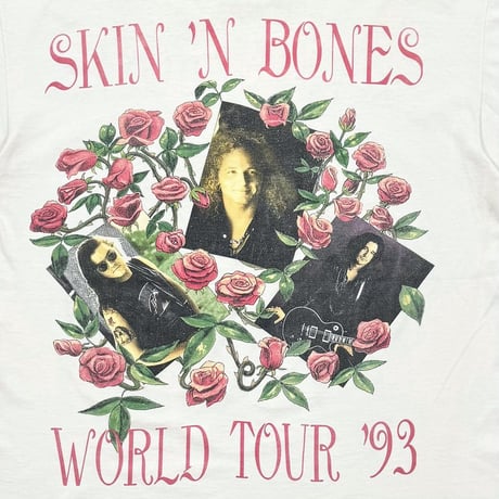 GUNS N' ROSES SKIN N' BONES WORLD TOUR '93 WHITE BROCKUM XL 0053