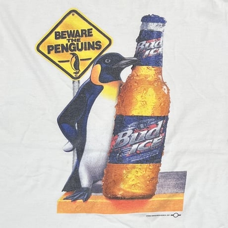Budweiser 1996 BEWARE THE PENGUINS WHITE CHAMP XL 2716