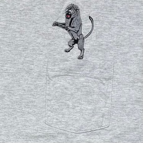 THE ROLLING STONES BRIDGES TO BABYLON LION EMBROIREDERY POCKET ASH GREY ANVIL XL 3681
