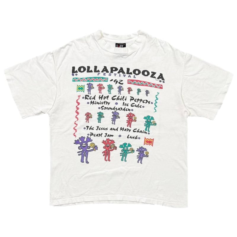 LOLLAPALOOZA 92TシャツRed hot chili peppers 1992 LOLLAPALOOZA T-shirt RED HOT LOLLAPALOOZA