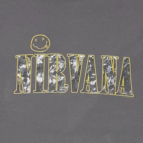 NIRVANA TEXT LOGO WITH SMILE CHARCOAL ANVIL XL 7897