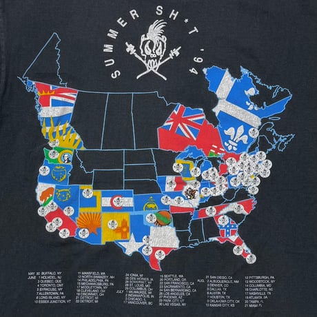 METALLICA BIG SKULL SUMMER SHIT BACK MAP GIANT BY TEEJAYS XL 6729