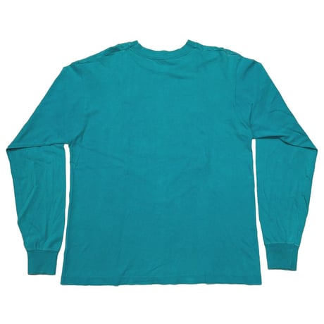 OLD & VINTAGE SMILE LS TEE TURQUOISE BLUE FRUIT OF THE LOOM LARGE 8469
