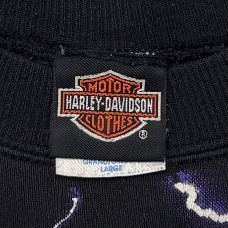 HARLEY DAVIDSON THUNDER & LIGHTNING PURPLE CREWNECK SWEAT HANES LARGE 9995