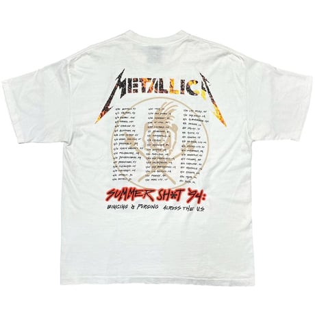 METALLICA LIVE SHIT BINGE & PURGE 1995 WHITE GIANT BY TEE JAYS XL 3048