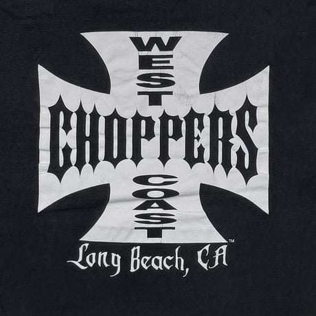 WEST COAST CHOPPERS IRON CROSS LONG BEACH CA SS BLACK FITS LARGE 4852