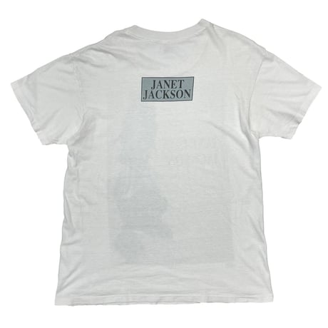 JANET JACKSON PORTAIT TEE WHITE BLUE HANES LARGE 3993