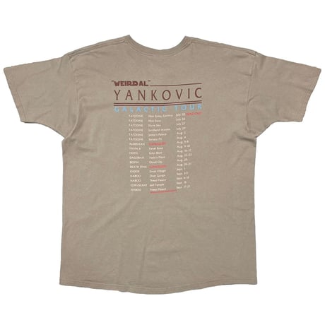 WEIRDO AL YANKOVIK GALACTIC TOUR BEIGE FERUIT OF THE LOOM XXL 9691
