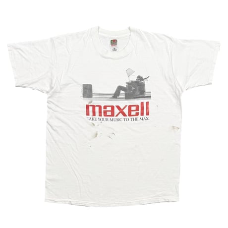maxell TAKE YOUR MUSIC TO THE MAX Y2K WHITE FRUIT OF THE LOOM LARGE 0179