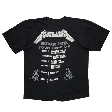 METALLICA HISTORIC DATES TOUR 1992-93 FITS XL 4192