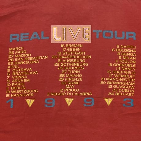 IRON MAIDEN REAL LIVE TOUR 1993 RED EURO LARGE 4696