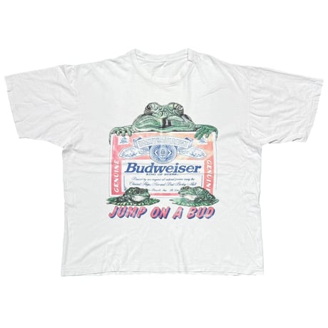 Budweiser JUMP ON A BUD FROGS & LABEL WHITE FITS XL-XXL 1863