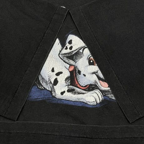 DISNEY VINTAGE 101 DOG Tee 90's SINGLE STITCH TEE BLACK XL 9488