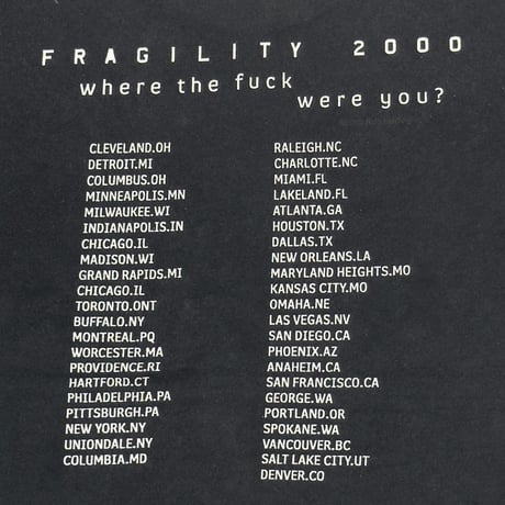 NINE INCH NAILS THE FRAGILE FRAGILITY 2000 ALL SPORT LARGE 6071