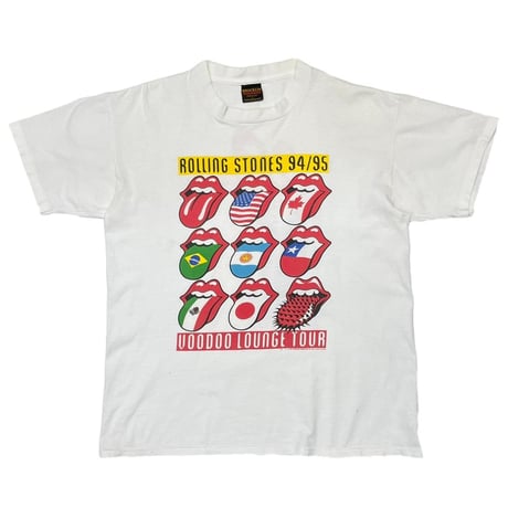 ROLLING STONES 1994 VOODOO LOUNGE WORLD TOUR MULTI TONGUE WHITE BROCKUM LARGE 3938
