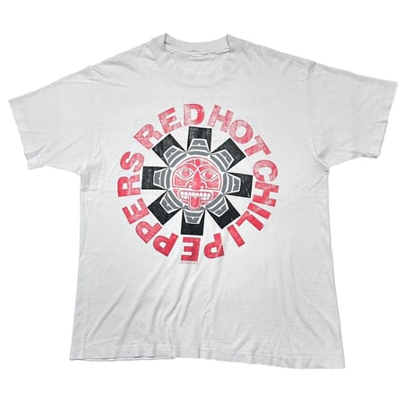 RED HOT CHILI PEPPERS 1991 Aztec DOUBLE SIDE WHITE FITS XL 2135
