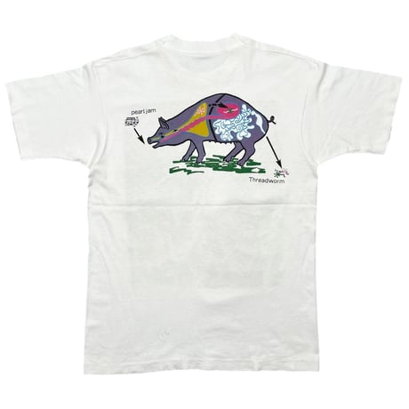 PEARL JAM 1993 THREADWORM WHITE FRUIT OF THE LOOM LARGE 1650