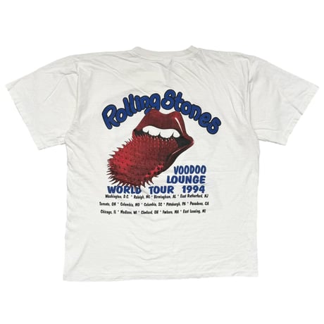 THE ROLLING STONES VOODOO LOUNGE BACK SPIKE TONGUE BOOTLEG WHITE XL 5780