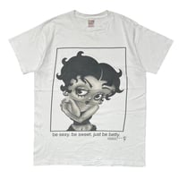 BETTY BOOP 1997 BE SEXY BE SWEET JUST BE BETTY CK PARODY WHITE FRUIT OF THE LOOM MEDIUM 6938