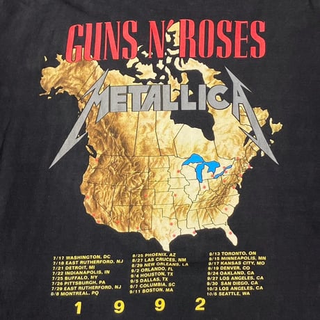 METALLICA × GUNS N' ROSES TOUR 1992 BROCKUM XL 6375