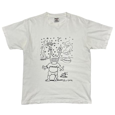 Daniel Johnston NIRVANA THANKS! WHITE ONEITA LARGE 8946